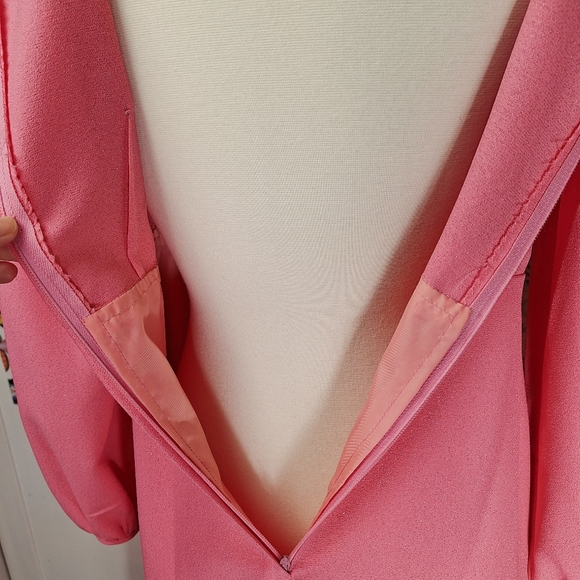 Vintage 60s 70s Pink Metallic Long Sleeve Maxi Dress Sz Small Hippie Disco Boho - Picture 10 of 10